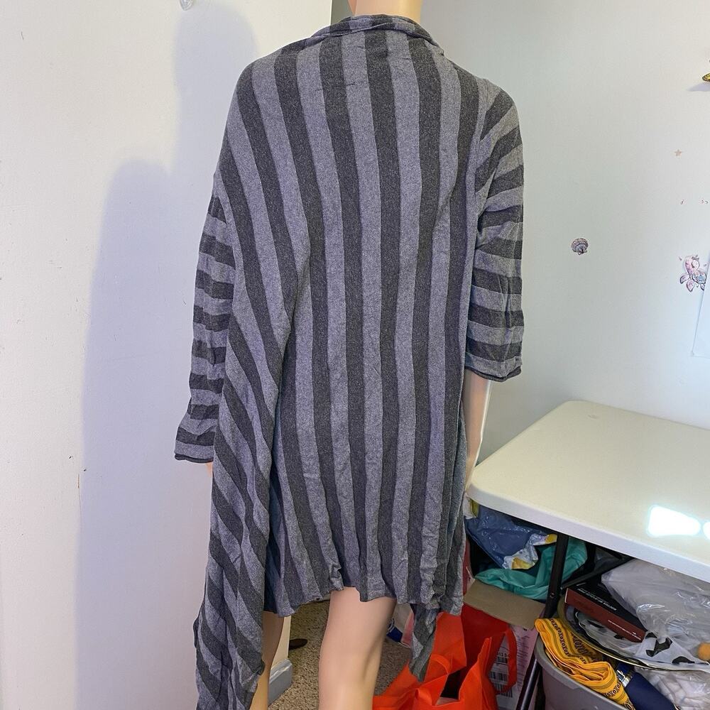 Motherhood Maternity Waterfall Open Cardigan Size XL Soft Knit Gray Striped - Picture 10 of 10